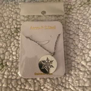NWT Stainless Steel Snowflake Necklace!